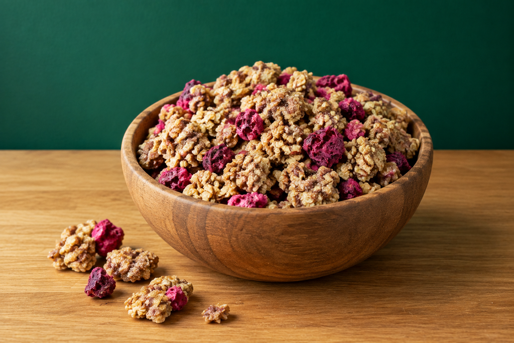 Granola styled to match the biscotti photography